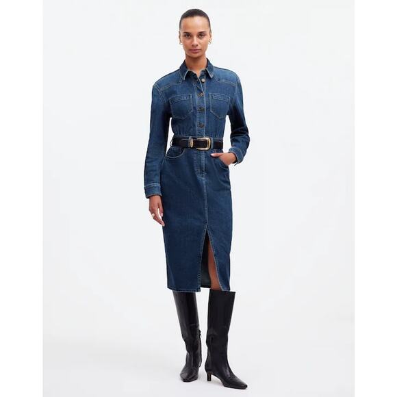 Madewell Dresses & Skirts - NWT Madewell Western Denim Midi Shirtdress Size 4